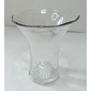 Clear Glass Flared Vase